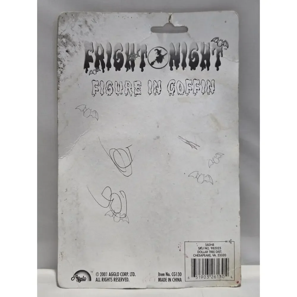 Fright Night Figure in Coffin Key Clip Dracula Vampire Agglo 2001 #O13o